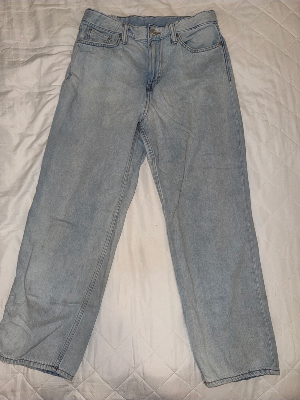 H&M Light Blue Relaxed Straight-Leg Jeans